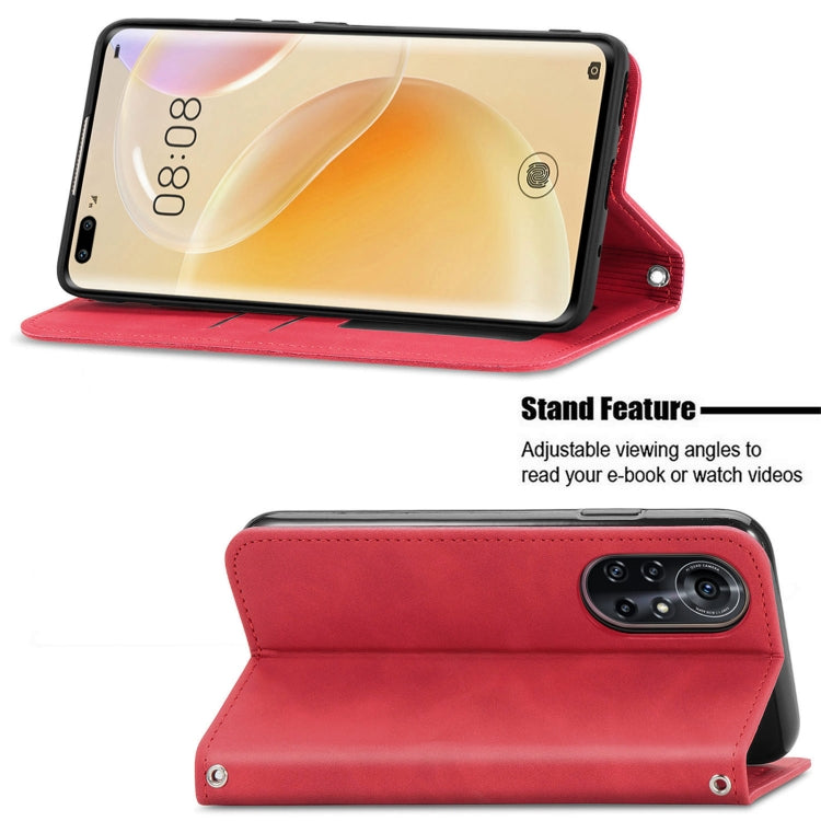 Retro Skin Feel Business Magnetic Horizontal Flip Leather Case with Holder & Card Slots & Wallet & Photo Frame For Huawei Nova 8 Pro