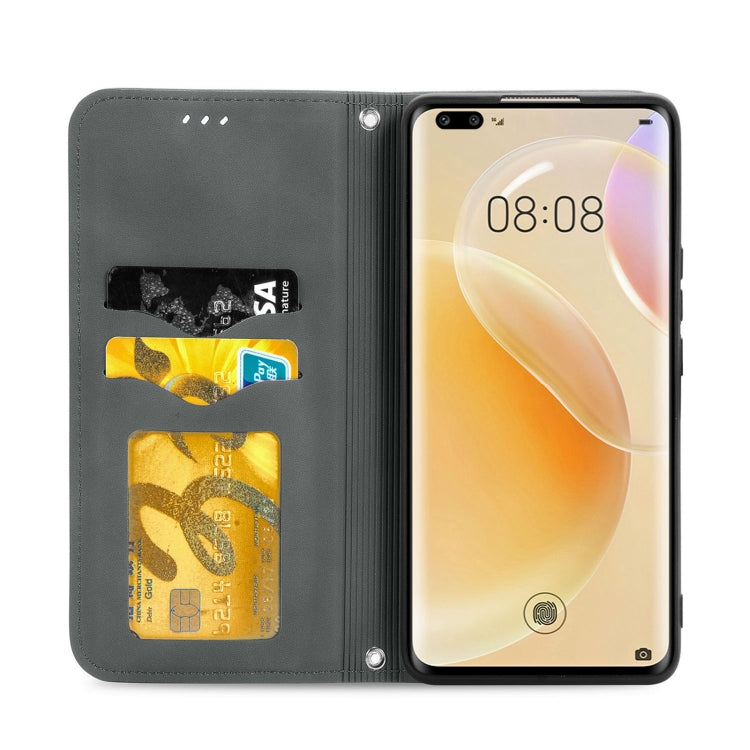 Retro Skin Feel Business Magnetic Horizontal Flip Leather Case with Holder & Card Slots & Wallet & Photo Frame For Huawei Nova 8 Pro