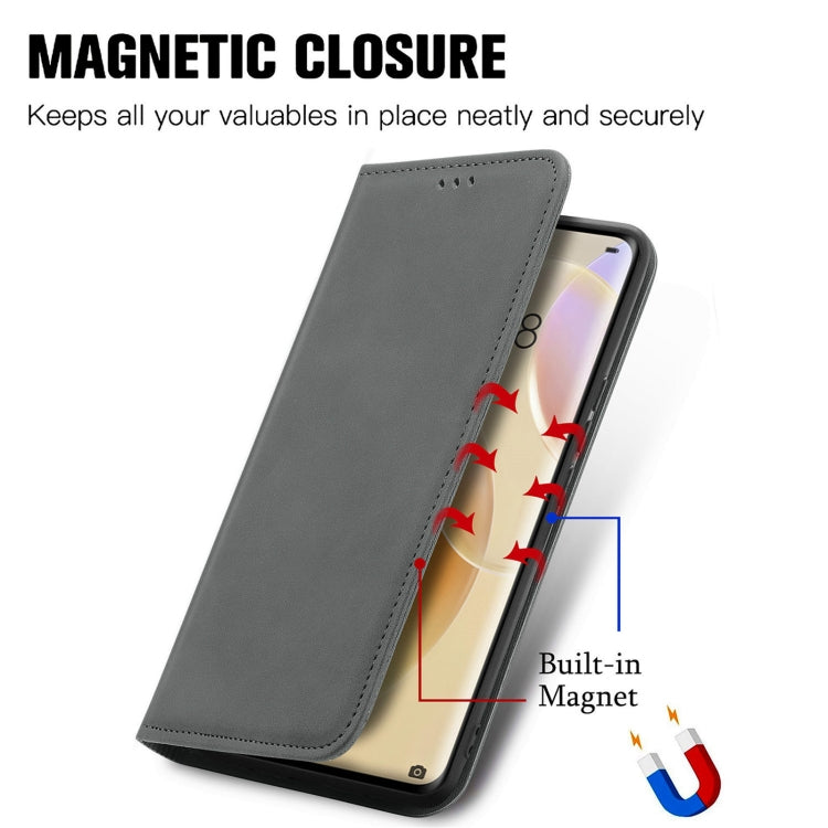 Retro Skin Feel Business Magnetic Horizontal Flip Leather Case with Holder & Card Slots & Wallet & Photo Frame For Huawei Nova 8 Pro