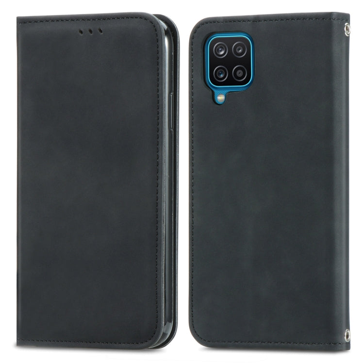 Retro Skin Feel Business Magnetic Horizontal Flip Leather Case with Holder & Card Slots & Wallet & Photo Frame For Samsung Galaxy A12