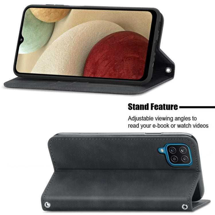 Retro Skin Feel Business Magnetic Horizontal Flip Leather Case with Holder & Card Slots & Wallet & Photo Frame For Samsung Galaxy A12