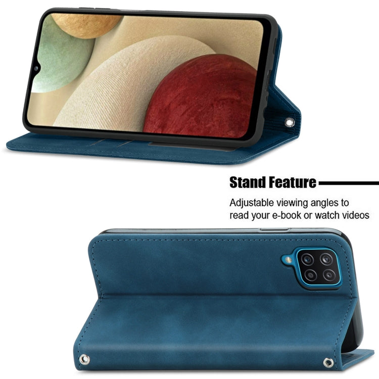Retro Skin Feel Business Magnetic Horizontal Flip Leather Case with Holder & Card Slots & Wallet & Photo Frame For Samsung Galaxy A12