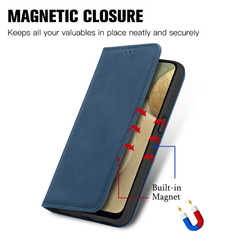 Retro Skin Feel Business Magnetic Horizontal Flip Leather Case with Holder & Card Slots & Wallet & Photo Frame For Samsung Galaxy A12