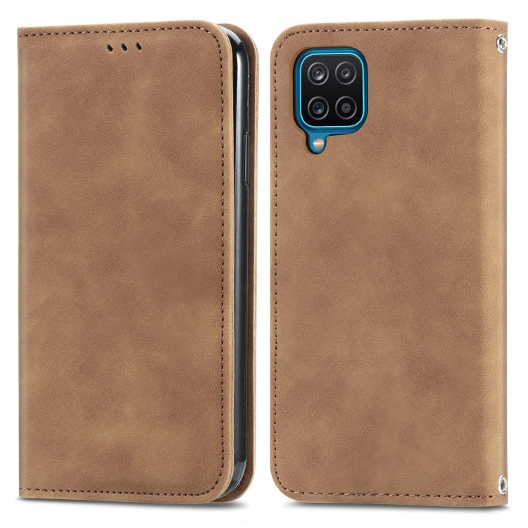 Retro Skin Feel Business Magnetic Horizontal Flip Leather Case with Holder & Card Slots & Wallet & Photo Frame For Samsung Galaxy A12