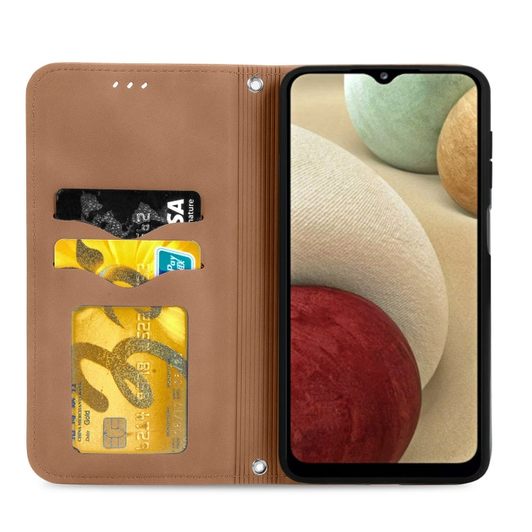 Retro Skin Feel Business Magnetic Horizontal Flip Leather Case with Holder & Card Slots & Wallet & Photo Frame For Samsung Galaxy A12