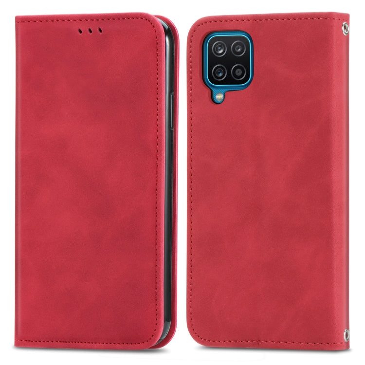 Retro Skin Feel Business Magnetic Horizontal Flip Leather Case with Holder & Card Slots & Wallet & Photo Frame For Samsung Galaxy A12