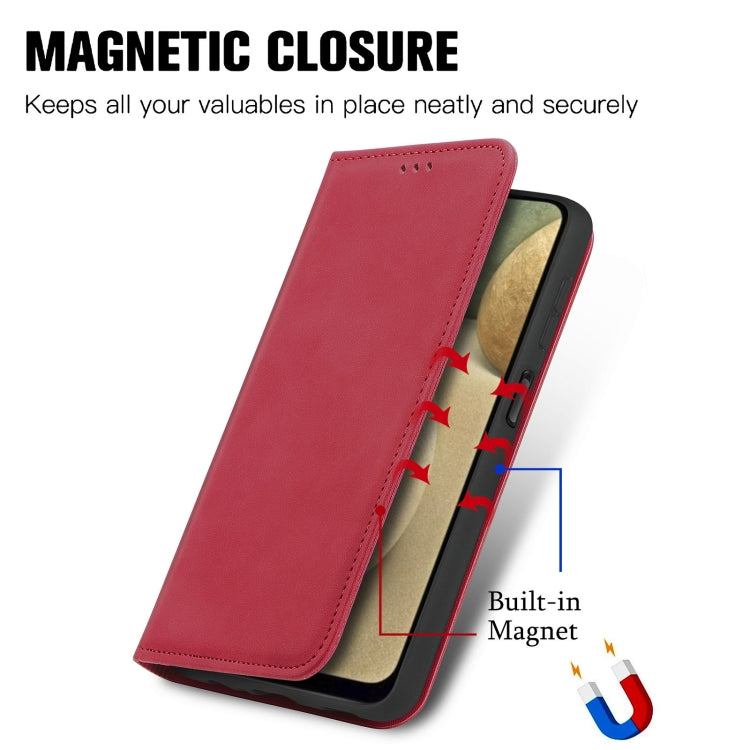 Retro Skin Feel Business Magnetic Horizontal Flip Leather Case with Holder & Card Slots & Wallet & Photo Frame For Samsung Galaxy A12