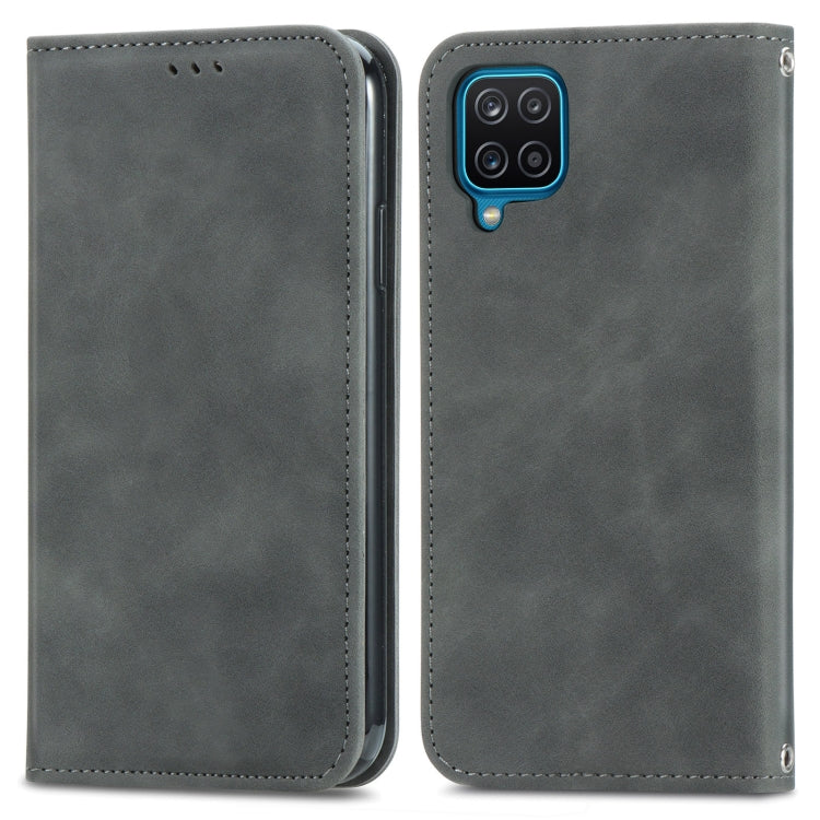 Retro Skin Feel Business Magnetic Horizontal Flip Leather Case with Holder & Card Slots & Wallet & Photo Frame For Samsung Galaxy A12