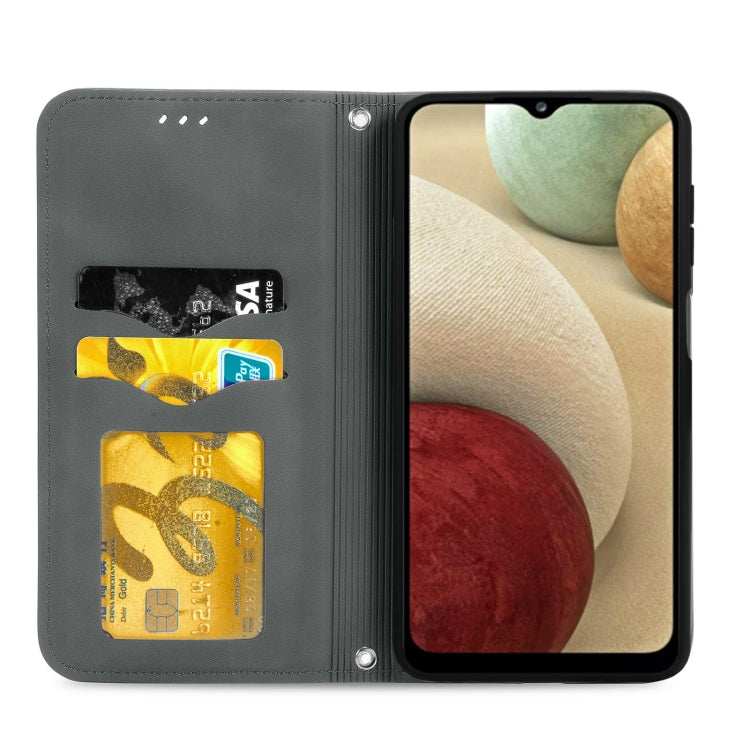 Retro Skin Feel Business Magnetic Horizontal Flip Leather Case with Holder & Card Slots & Wallet & Photo Frame For Samsung Galaxy A12