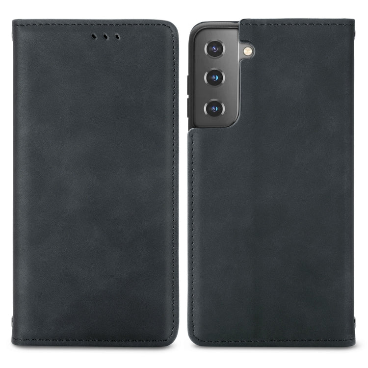 For Samsung Galaxy S21 Retro Skin Feel Business Magnetic Horizontal Flip Leather Case with Holder & Card Slots & Wallet & Photo Frame