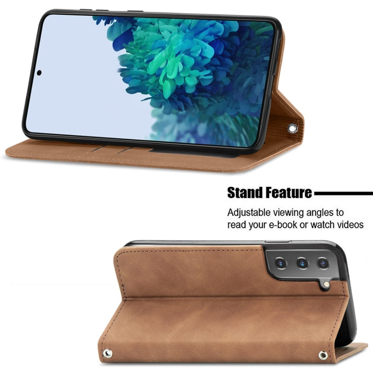 For Samsung Galaxy S21 Retro Skin Feel Business Magnetic Horizontal Flip Leather Case with Holder & Card Slots & Wallet & Photo Frame