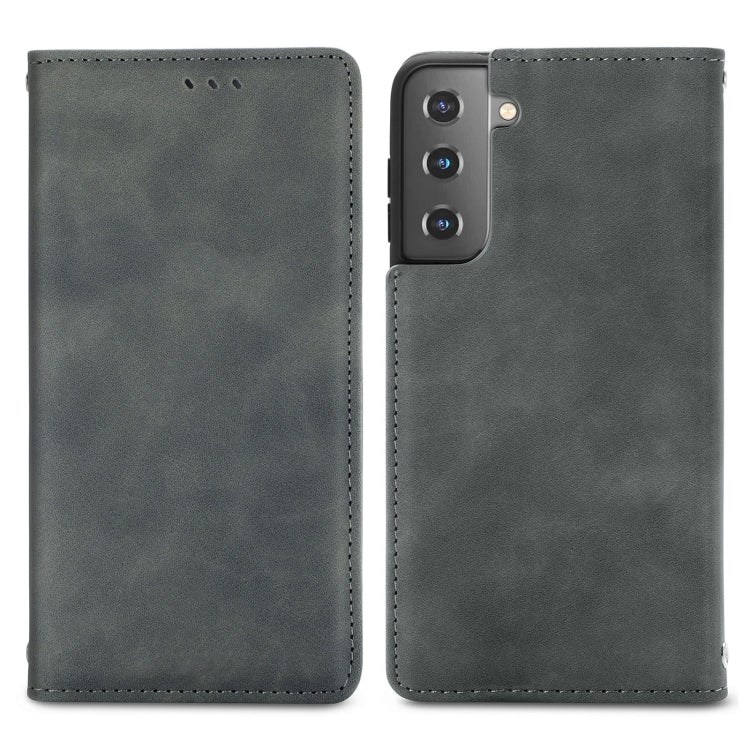 For Samsung Galaxy S21 Retro Skin Feel Business Magnetic Horizontal Flip Leather Case with Holder & Card Slots & Wallet & Photo Frame