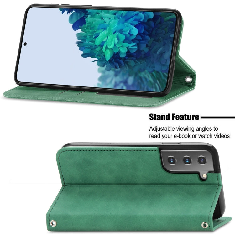 For Samsung Galaxy S21 Retro Skin Feel Business Magnetic Horizontal Flip Leather Case with Holder & Card Slots & Wallet & Photo Frame