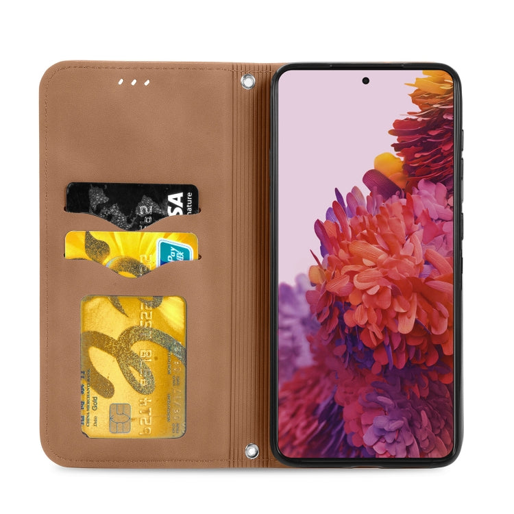 For Samsung Galaxy S21 Ultra Retro Skin Feel Business Magnetic Horizontal Flip Leather Case with Holder & Card Slots & Wallet & Photo Frame