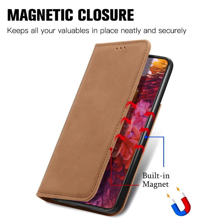 For Samsung Galaxy S21 Ultra Retro Skin Feel Business Magnetic Horizontal Flip Leather Case with Holder & Card Slots & Wallet & Photo Frame