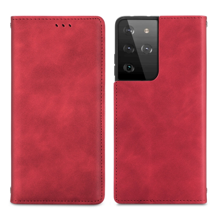 For Samsung Galaxy S21 Ultra Retro Skin Feel Business Magnetic Horizontal Flip Leather Case with Holder & Card Slots & Wallet & Photo Frame