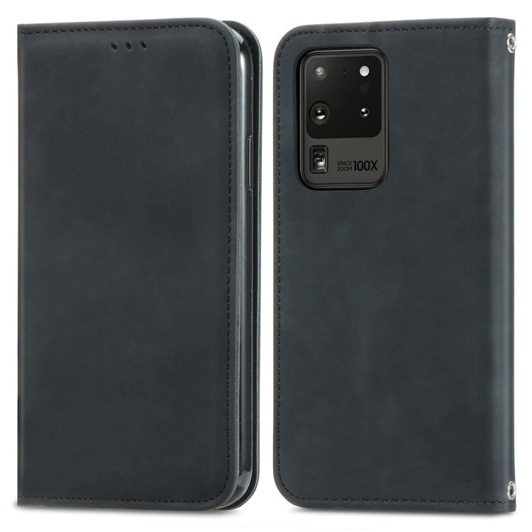 For Samsung Galaxy S20 Ultra Retro Skin Feel Business Magnetic Horizontal Flip Leather Case with Holder & Card Slots & Wallet & Photo Frame