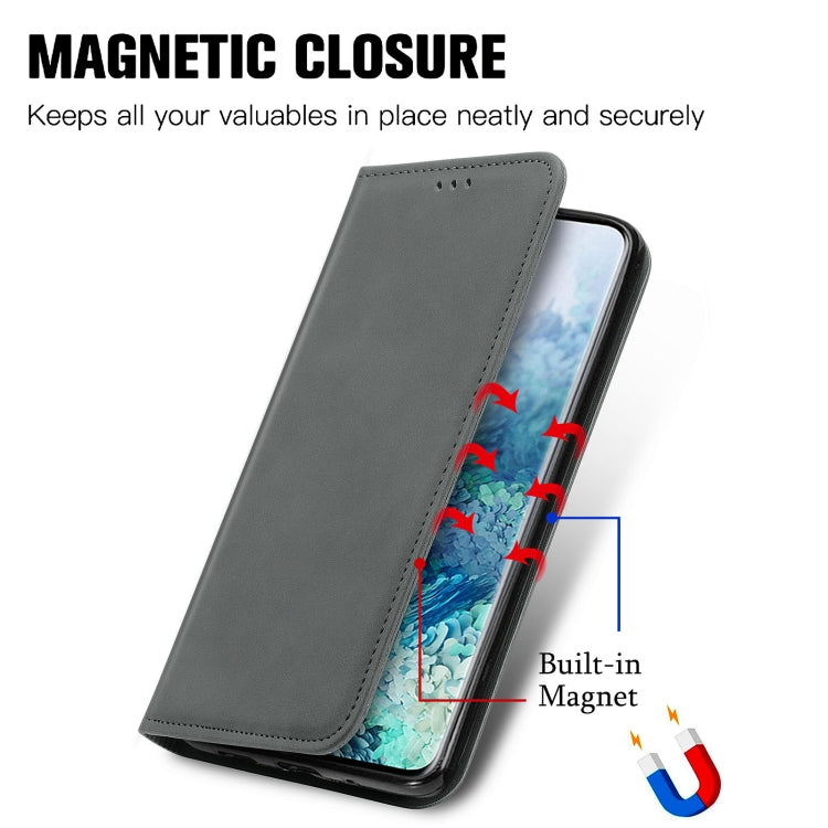 For Samsung Galaxy S20 Ultra Retro Skin Feel Business Magnetic Horizontal Flip Leather Case with Holder & Card Slots & Wallet & Photo Frame
