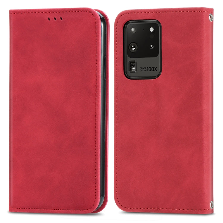 For Samsung Galaxy S20 Ultra Retro Skin Feel Business Magnetic Horizontal Flip Leather Case with Holder & Card Slots & Wallet & Photo Frame