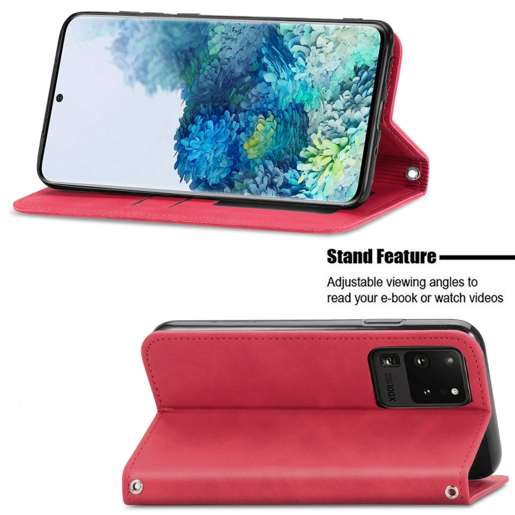 For Samsung Galaxy S20 Ultra Retro Skin Feel Business Magnetic Horizontal Flip Leather Case with Holder & Card Slots & Wallet & Photo Frame