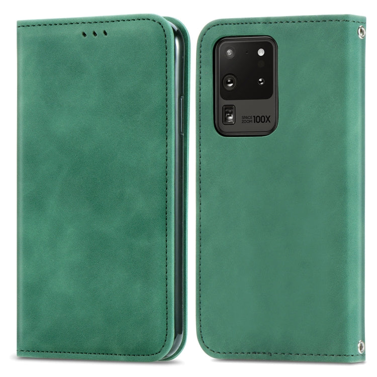 For Samsung Galaxy S20 Ultra Retro Skin Feel Business Magnetic Horizontal Flip Leather Case with Holder & Card Slots & Wallet & Photo Frame