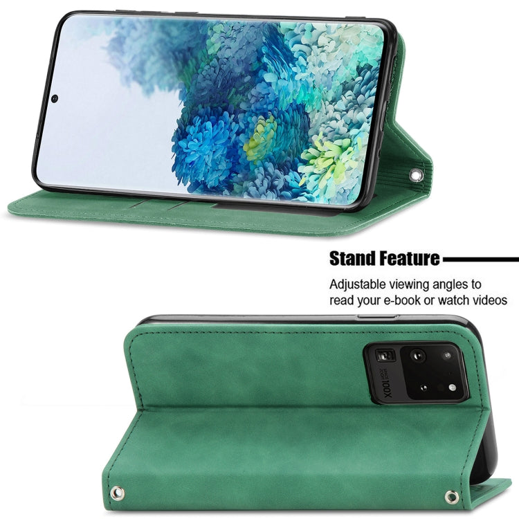For Samsung Galaxy S20 Ultra Retro Skin Feel Business Magnetic Horizontal Flip Leather Case with Holder & Card Slots & Wallet & Photo Frame