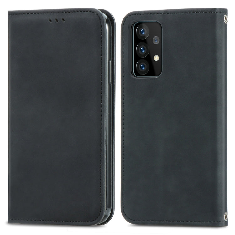 For Samsung Galaxy A52 5G / 4G Retro Skin Feel Business Magnetic Horizontal Flip Leather Case with Holder & Card Slots & Wallet & Photo Frame