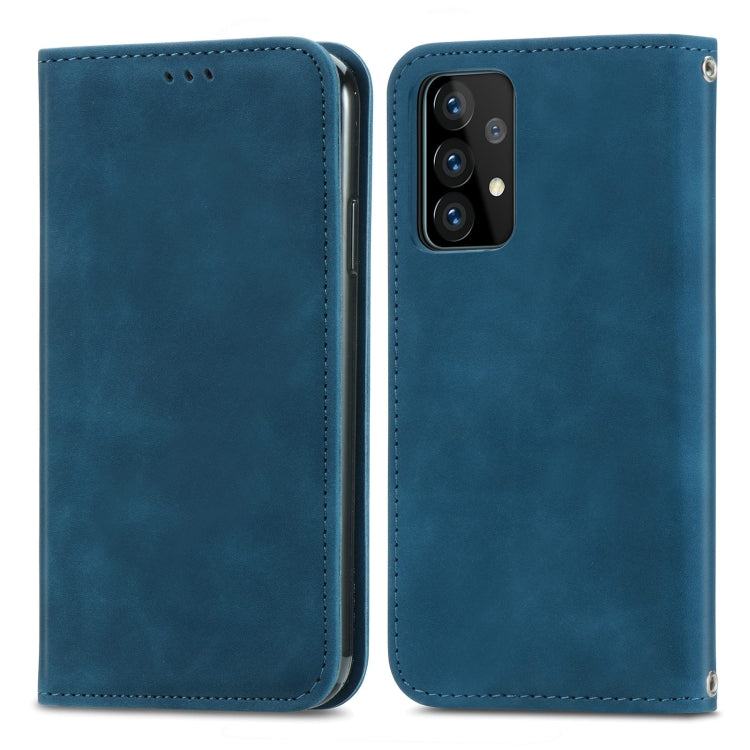 For Samsung Galaxy A52 5G / 4G Retro Skin Feel Business Magnetic Horizontal Flip Leather Case with Holder & Card Slots & Wallet & Photo Frame