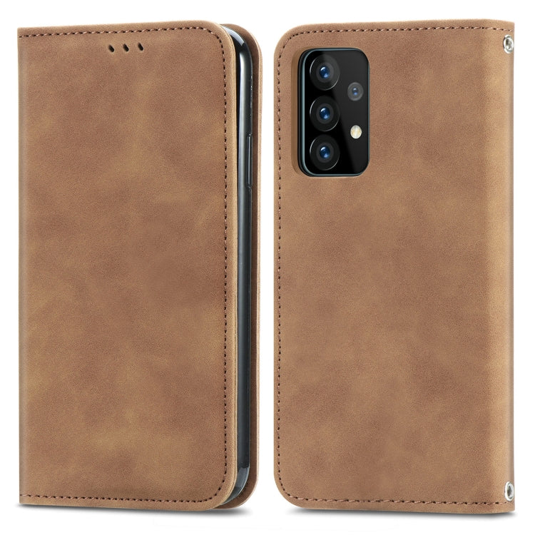 For Samsung Galaxy A52 5G / 4G Retro Skin Feel Business Magnetic Horizontal Flip Leather Case with Holder & Card Slots & Wallet & Photo Frame