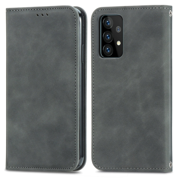 For Samsung Galaxy A52 5G / 4G Retro Skin Feel Business Magnetic Horizontal Flip Leather Case with Holder & Card Slots & Wallet & Photo Frame
