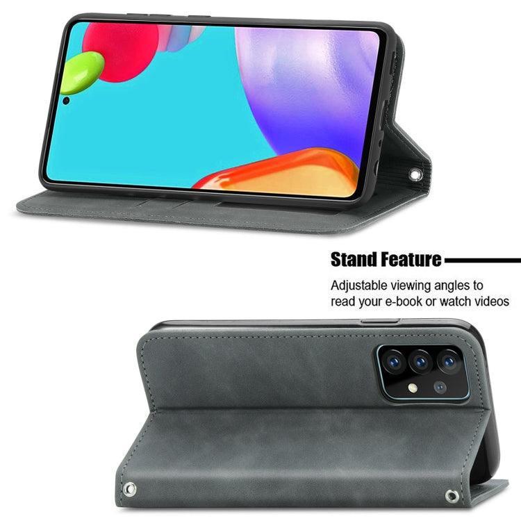 For Samsung Galaxy A52 5G / 4G Retro Skin Feel Business Magnetic Horizontal Flip Leather Case with Holder & Card Slots & Wallet & Photo Frame