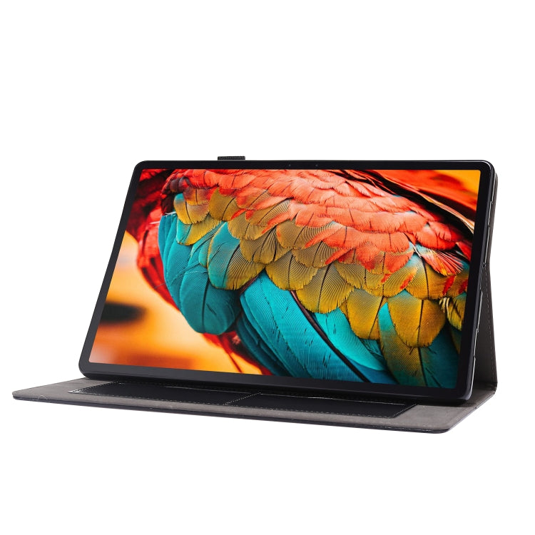 For Lenovo Tab P11 PU Leather Two Fold Bracket Style Flat Anti Falling Cover Protective Shell  With Business Card Holder