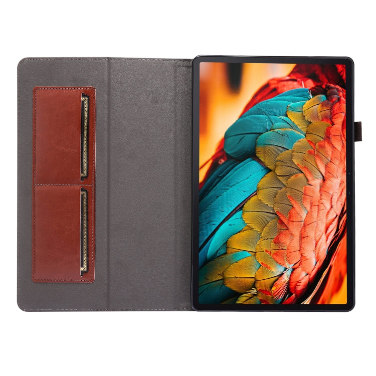 For Lenovo Tab P11 PU Leather Two Fold Bracket Style Flat Anti Falling Cover Protective Shell  With Business Card Holder