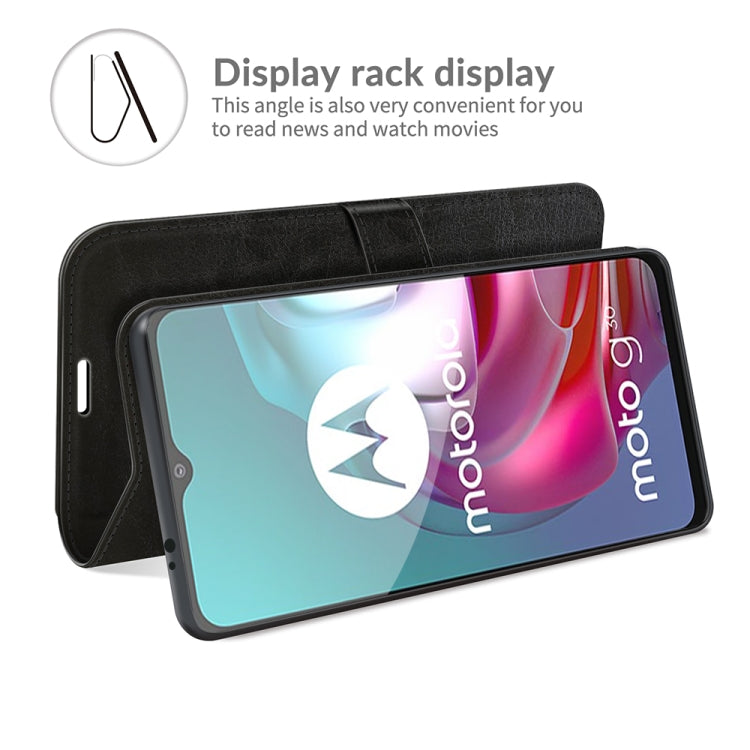 For Motorola Moto G30/G10 R64 Texture Single Horizontal Flip Protective Case with Holder & Card Slots & Wallet& Photo Frame