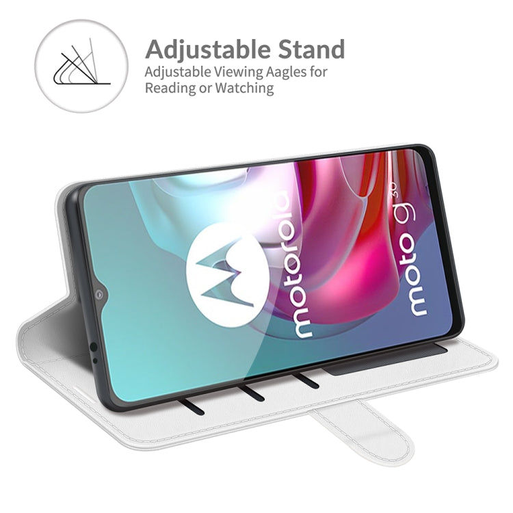 For Motorola Moto G30/G10 R64 Texture Single Horizontal Flip Protective Case with Holder & Card Slots & Wallet& Photo Frame