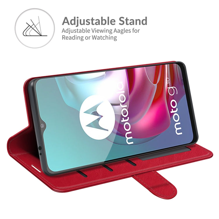 For Motorola Moto G30/G10 R64 Texture Single Horizontal Flip Protective Case with Holder & Card Slots & Wallet& Photo Frame