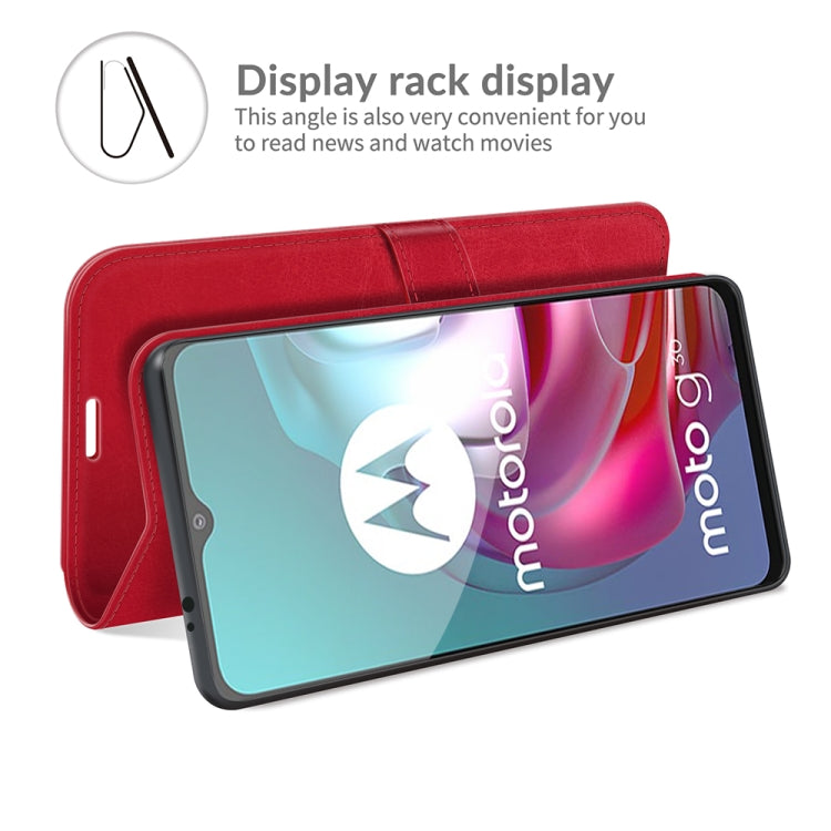 For Motorola Moto G30/G10 R64 Texture Single Horizontal Flip Protective Case with Holder & Card Slots & Wallet& Photo Frame