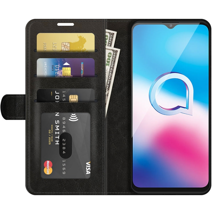 For Alcatel 1S 2021/3L 2021 R64 Texture Single Horizontal Flip Protective Case with Holder & Card Slots & Wallet& Photo Frame