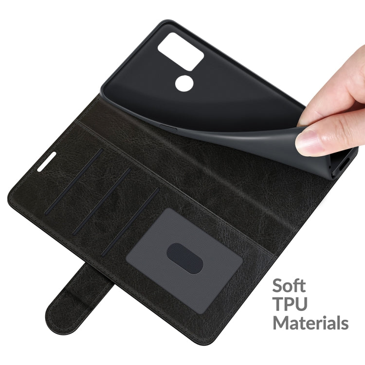 For Alcatel 1S 2021/3L 2021 R64 Texture Single Horizontal Flip Protective Case with Holder & Card Slots & Wallet& Photo Frame