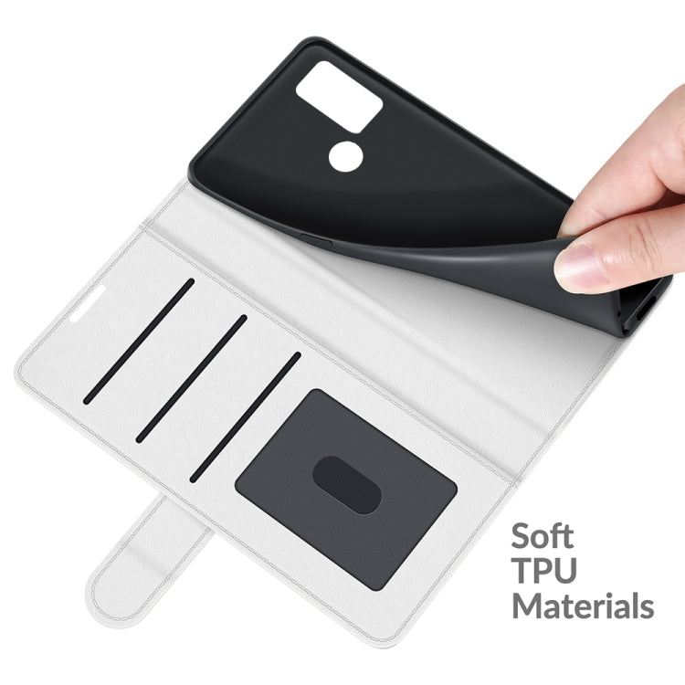 For Alcatel 1S 2021/3L 2021 R64 Texture Single Horizontal Flip Protective Case with Holder & Card Slots & Wallet& Photo Frame