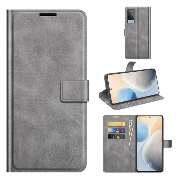 For vivo X60 Retro Calf Pattern Buckle Horizontal Flip Leather Case with Holder & Card Slots & Wallet