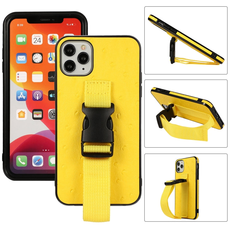 For iPhone 11 Pro Max Sport Armband PC + PU Leather Back Cover Case with Strap & Holder Function