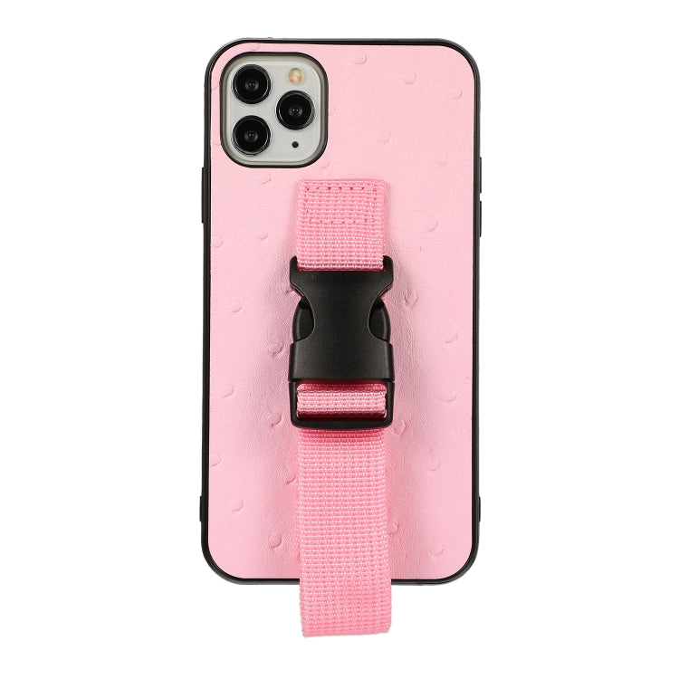 For iPhone 11 Pro Max Sport Armband PC + PU Leather Back Cover Case with Strap & Holder Function