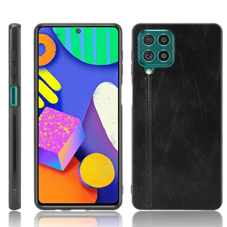 For Samsung Galaxy F62/M62 Shockproof Sewing Cow Pattern Skin PC + PU + TPU Case