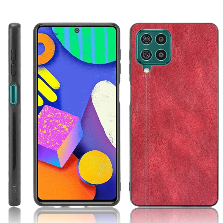 For Samsung Galaxy F62/M62 Shockproof Sewing Cow Pattern Skin PC + PU + TPU Case