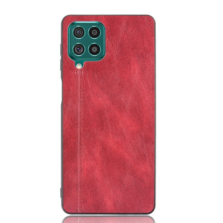 For Samsung Galaxy F62/M62 Shockproof Sewing Cow Pattern Skin PC + PU + TPU Case