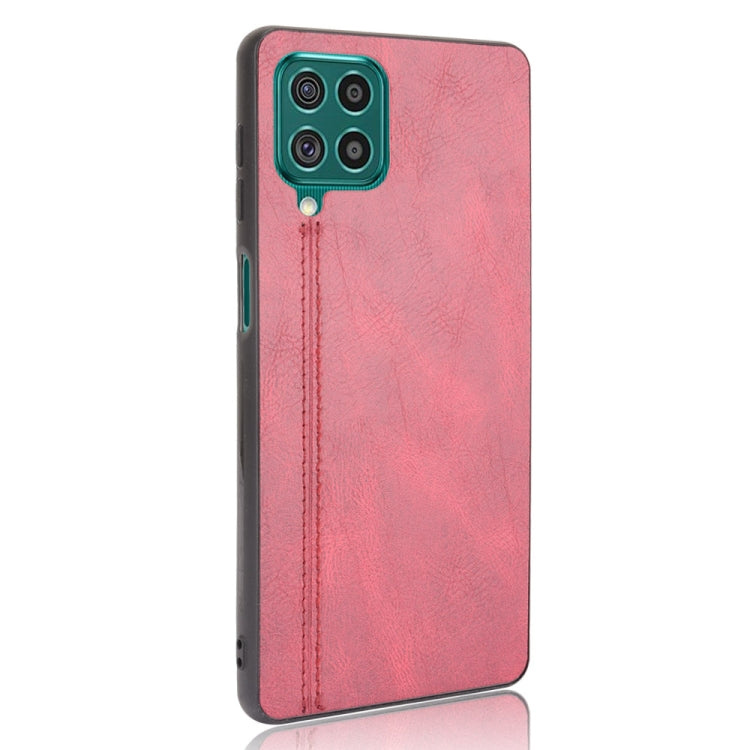 For Samsung Galaxy F62/M62 Shockproof Sewing Cow Pattern Skin PC + PU + TPU Case