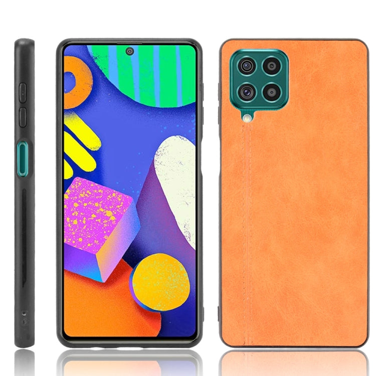 For Samsung Galaxy F62/M62 Shockproof Sewing Cow Pattern Skin PC + PU + TPU Case