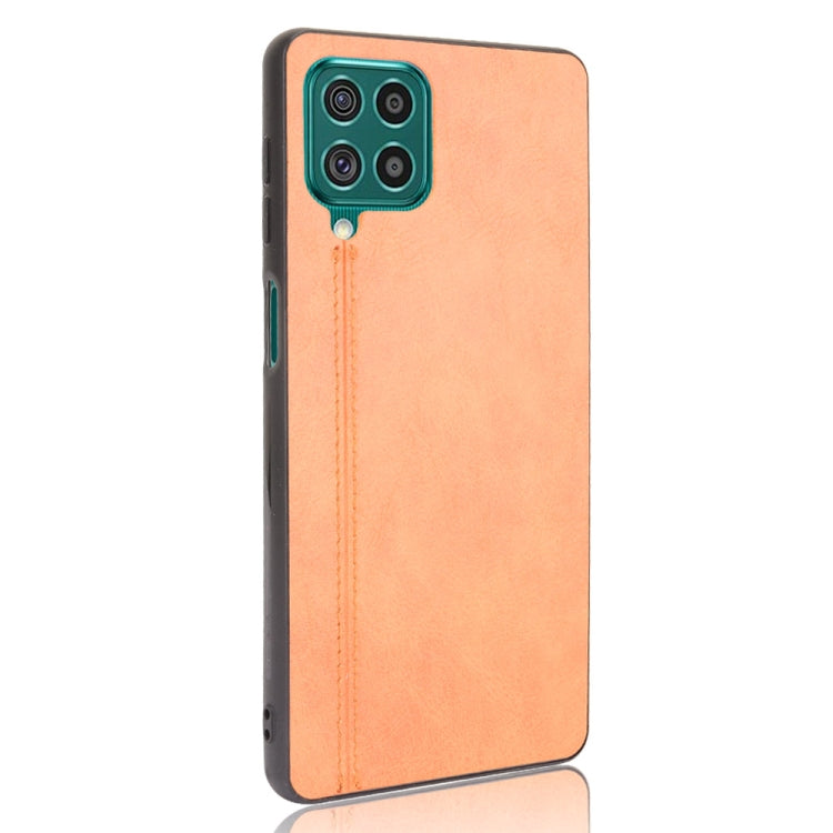 For Samsung Galaxy F62/M62 Shockproof Sewing Cow Pattern Skin PC + PU + TPU Case