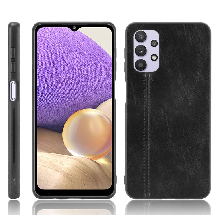 For Samsung Galaxy A32 5G Shockproof Sewing Cow Pattern Skin PC + PU + TPU Case